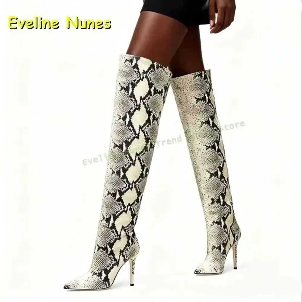 Sexy Snake-Effect Over The Knee Boots Pointed Toe Stiletto Pull On Patchwork Women Fashion Long Boots Street Style 2025 Trend
Sexy Snake-Effect Over The Knee Boots Pointed Toe Stiletto Pull On Patchwork Women Fashion Long Boots Street Style 2025 Trend