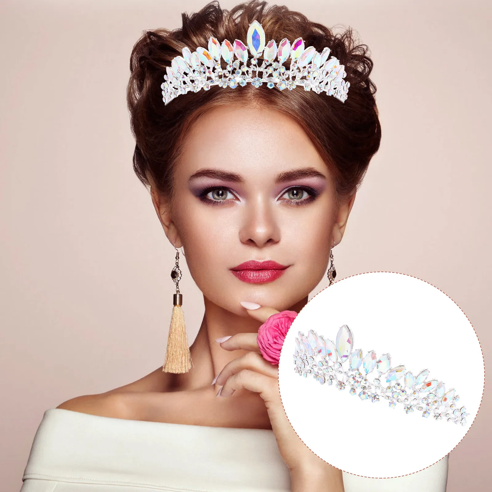 Crown Headpiece for Bride Wedding Rhinestone Tiara Women Party Prom Crystal Crown Headband Bridal Hair Accessory Festival
Crown Headpiece for Bride Wedding Rhinestone Tiara Women Party Prom Crystal Crown Headband Bridal Hair Accessory Festival