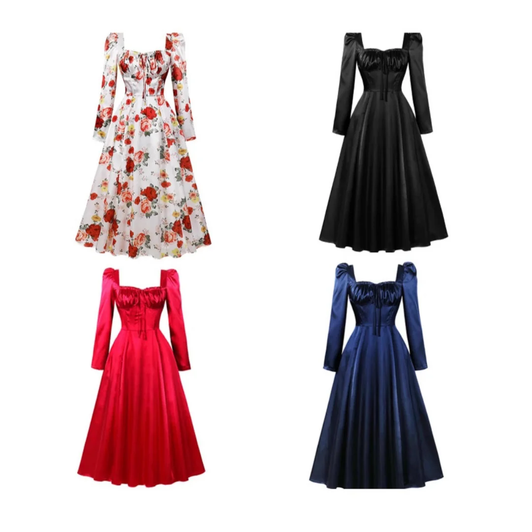 Women's Casual Long Sleeve Dress Square Neck Vintage Elegant Waist Velvet Rockabilly Cocktail Swing Long Dress
Women's Casual Long Sleeve Dress Square Neck Vintage Elegant Waist Velvet Rockabilly Cocktail Swing Long Dress