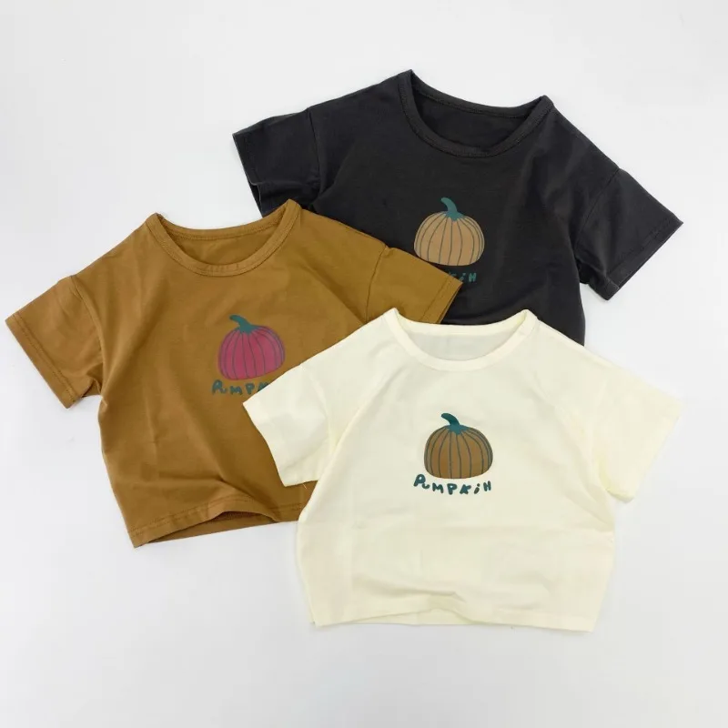 Summer New Kids T-shirts children pumpkin printed short sleeve Tee Boys Girls cotton loose Tops student clothing
Summer New Kids T-shirts children pumpkin printed short sleeve Tee Boys Girls cotton loose Tops student clothing