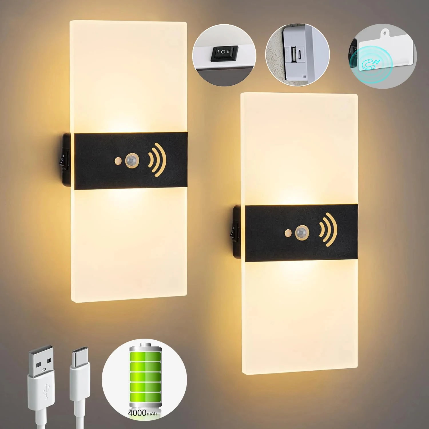 Night Lamp With Motion Sensor Wireless LED Wall Light 4000mAh Rechargeable Bedside Lamp Magnetic For Bedroom Decor
Night Lamp With Motion Sensor Wireless LED Wall Light 4000mAh Rechargeable Bedside Lamp Magnetic For Bedroom Decor