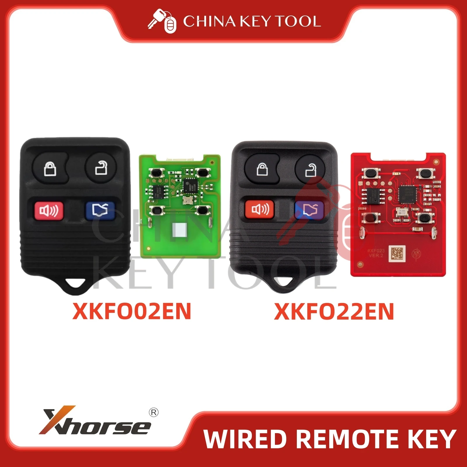 Xhorse 2nd Generation Wire Remote Key for Ford Type 4 Button XKFO02EN XKFO22EN Global Version
Xhorse 2nd Generation Wire Remote Key for Ford Type 4 Button XKFO02EN XKFO22EN Global Version