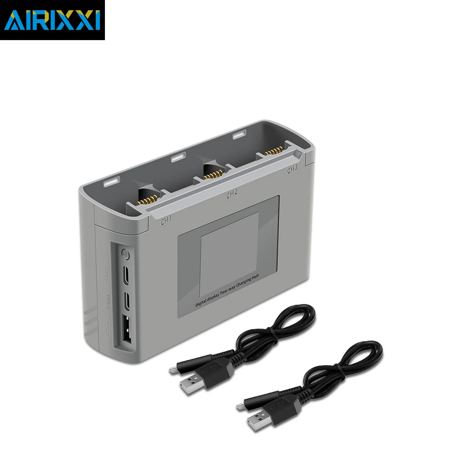 AIRIXXI LCD Digital Display 3-Bay Charging Hub For DJI Mini 2/Mini SE/Mini 4K Drone Battery Real-Time Voltage & Power Monitor
AIRIXXI LCD Digital Display 3-Bay Charging Hub For DJI Mini 2/Mini SE/Mini 4K Drone Battery Real-Time Voltage & Power Monitor