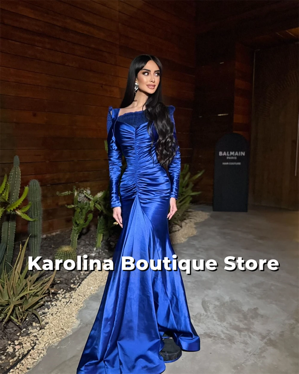 Sleeves Mermaid Formal Evening Dresses Royal Blue Satin Side Split Women Long Evening Dress Robe De Soiree De Mariage Customized
Sleeves Mermaid Formal Evening Dresses Royal Blue Satin Side Split Women Long Evening Dress Robe De Soiree De Mariage Customized