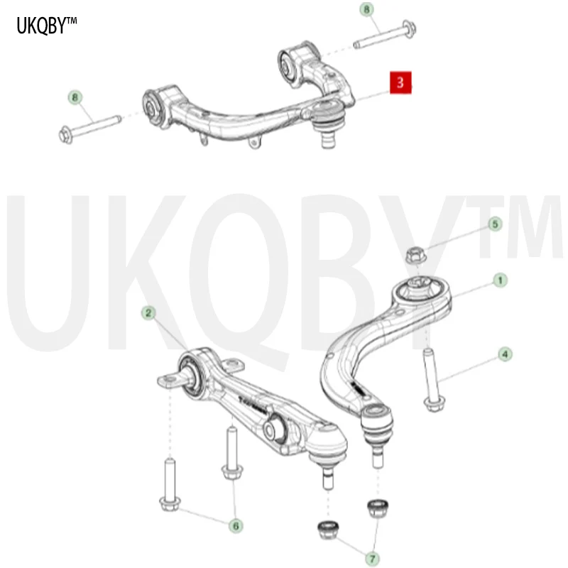 Front upper control arm assembly, left hand 118832100A 118832600A
Front upper control arm assembly, left hand 118832100A 118832600A