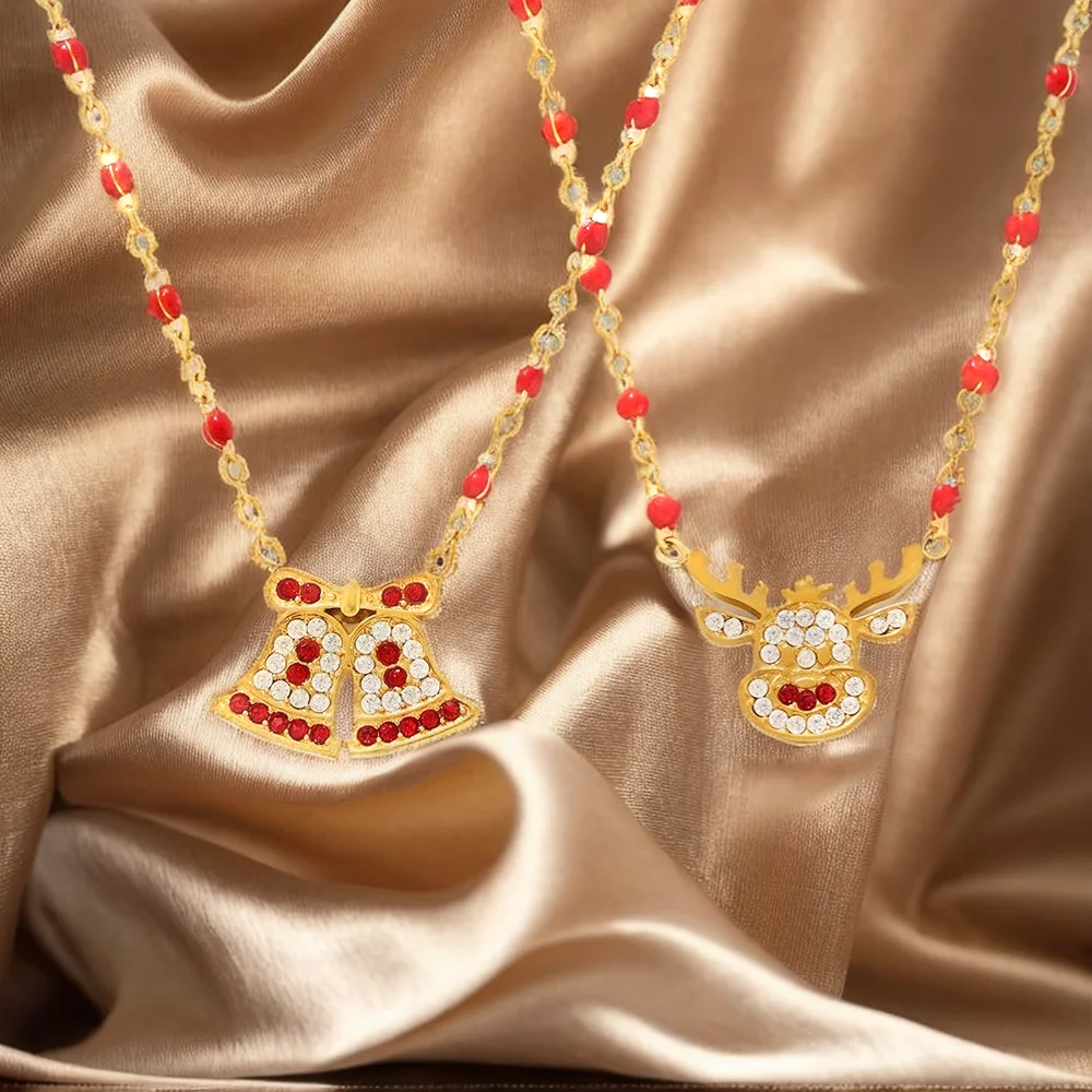 Women's Necklace Christmas Series Cute Bell Elk Inlaid Zircon Stainless Steel Fashion Versatile Jewelry Accessories
Women's Necklace Christmas Series Cute Bell Elk Inlaid Zircon Stainless Steel Fashion Versatile Jewelry Accessories