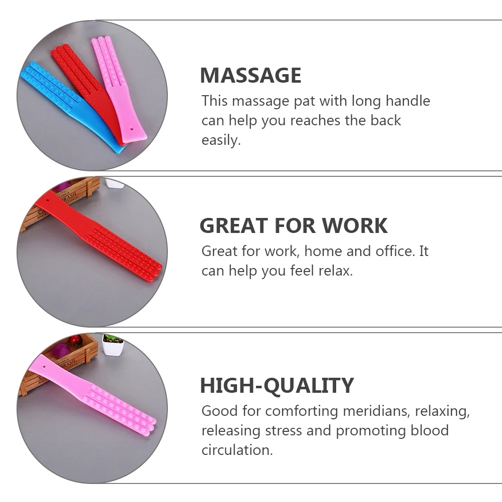 3 шт. Jingluo Pat с длинной ручкой, палочка для массажа спины, молоток для кровообращения, инструмент для снятия стресса, терапии
3 шт. Jingluo Pat с длинной ручкой, палочка для массажа спины, молоток для кровообращения, инструмент для снятия стресса, терапии