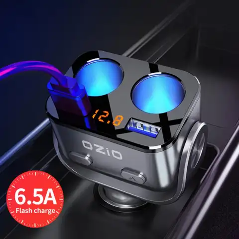 Chargeur de voiture à charge rapide USB, adaptateur secteur avec ligne, allume-cigare Laguna, rotation à 3.0 °, 6,5A, QC 180, 90W, accessoires de voiture pour touristes