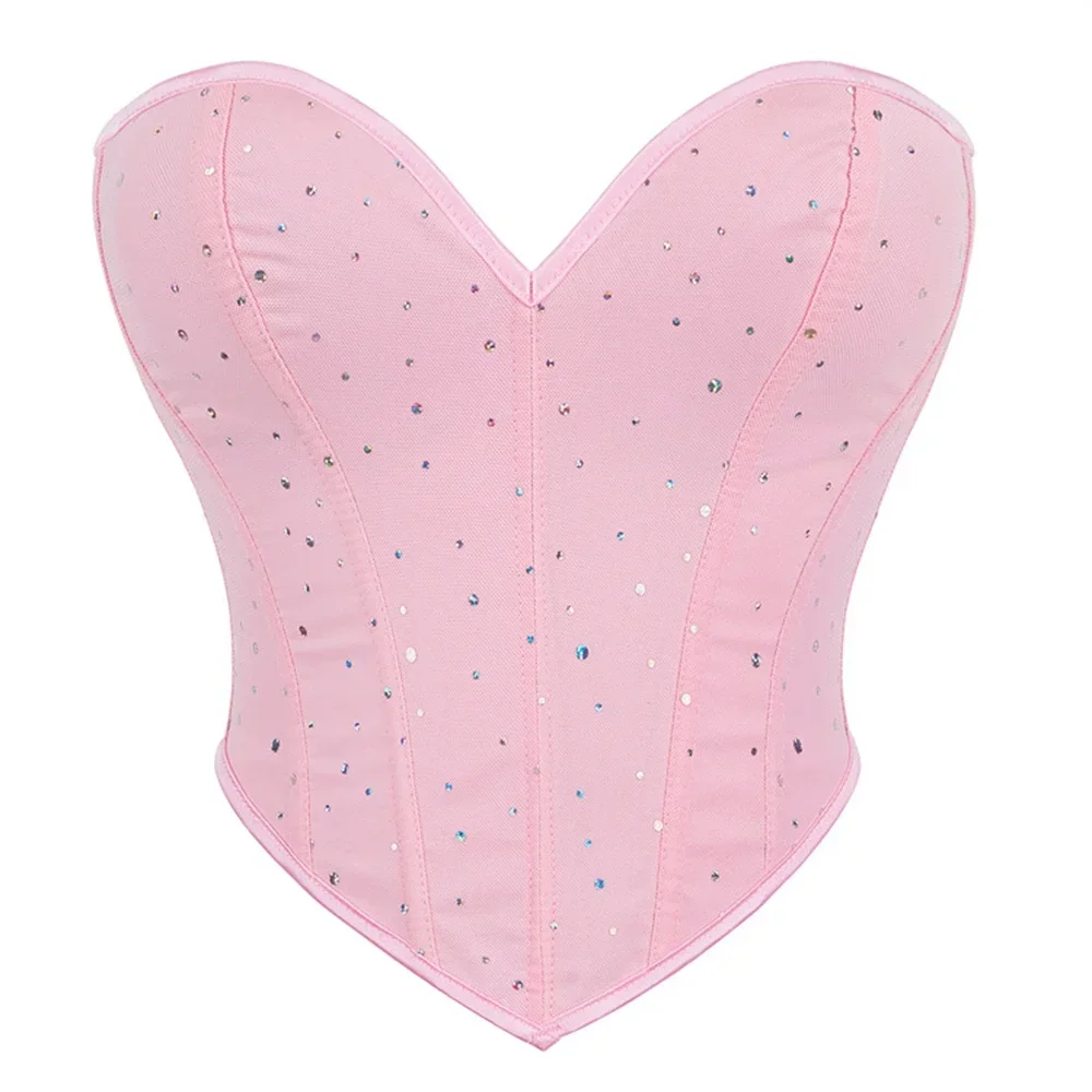 Sexy Pink Corset Crop Tops Summer Backless Off Shoulder Lingerie Slimming Bustiers Gothic Overbust Corselet For Women
Sexy Pink Corset Crop Tops Summer Backless Off Shoulder Lingerie Slimming Bustiers Gothic Overbust Corselet For Women