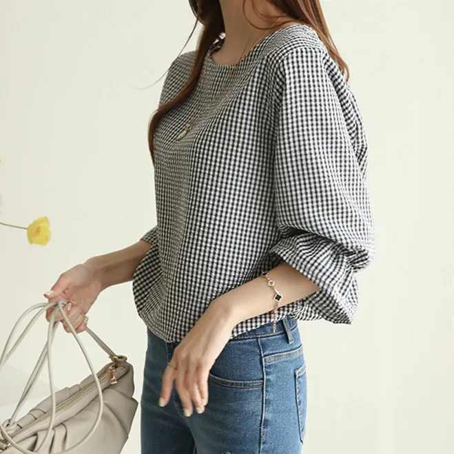 Blouse Women Spring 2024 New Office Lady Three Quarter Sleeve Loose Solid Knitted Straight Blusas Womens Tops And Blouses
Blouse Women Spring 2024 New Office Lady Three Quarter Sleeve Loose Solid Knitted Straight Blusas Womens Tops And Blouses