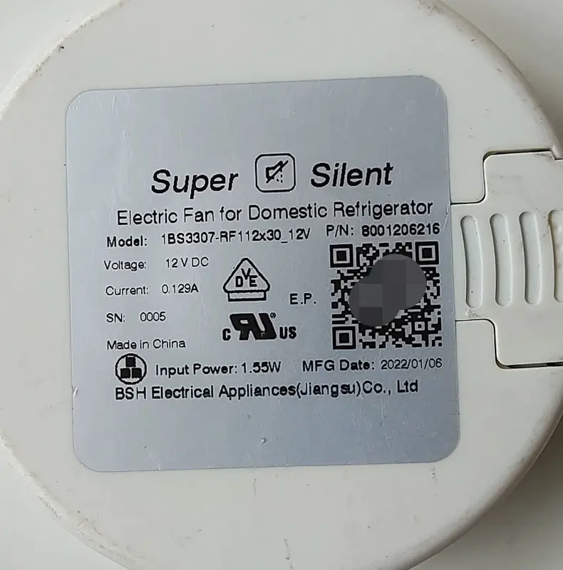 Original Cooling Fan for Refrigerator 8001206216 1BS3307-RF 110X30-12V DC12V 0.129A
Original Cooling Fan for Refrigerator 8001206216 1BS3307-RF 110X30-12V DC12V 0.129A