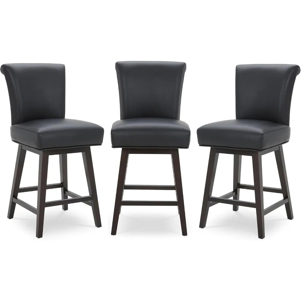 26 Inch Counter Height Swivel Bar Stools Set of 3, FSC Certified Modern Upholstered Faux Leather Swivel Barstool Chair with Bac
26 Inch Counter Height Swivel Bar Stools Set of 3, FSC Certified Modern Upholstered Faux Leather Swivel Barstool Chair with Bac