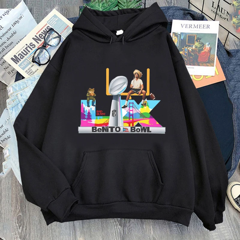 Толстовки с графическим принтом Bad Bunny SuperBowl, флисовые толстовки с длинными рукавами для мужчин и женщин, классическая повседневная уличная одежда унисекс с принтом
Толстовки с графическим принтом Bad Bunny SuperBowl, флисовые толстовки с длинными рукавами для мужчин и женщин, классическая повседневная уличная одежда унисекс с принтом