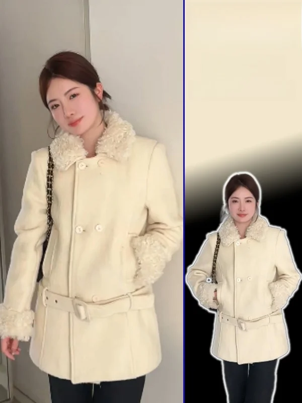 Thiened Warm Wool Coat Women's Casual Sle Spring Autumn New plus Size Slimming Outerwear Korean Straight Cut Long Sve
Thiened Warm Wool Coat Women's Casual Sle Spring Autumn New plus Size Slimming Outerwear Korean Straight Cut Long Sve