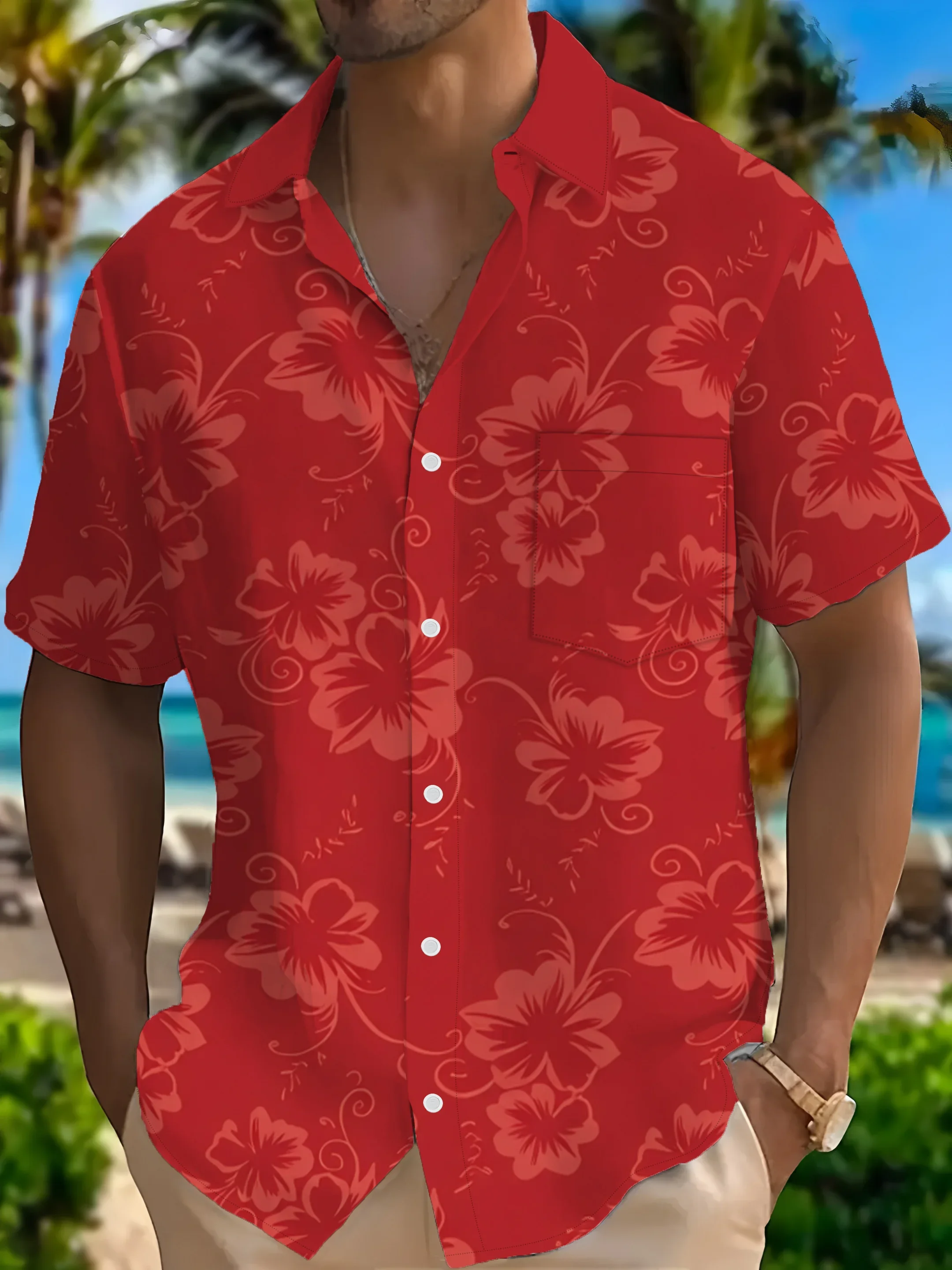 Men's Holiday Hawaiian Shirt Summer Fashion Casual Man Short Sleeve Tropical Print Beach Wear Breathable Party Tops
Men's Holiday Hawaiian Shirt Summer Fashion Casual Man Short Sleeve Tropical Print Beach Wear Breathable Party Tops