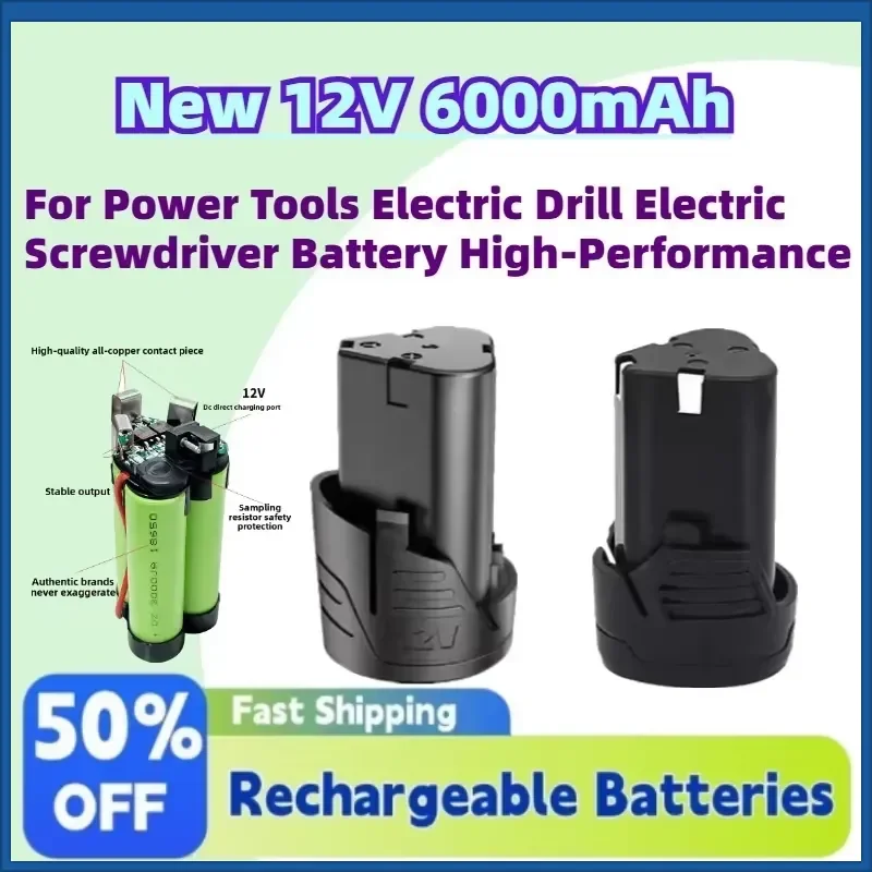 New 12V 6000mAh Rechargeable Li-ion Lithium Battery for Power Tools Electric Drill Electric Screwdriver Battery
New 12V 6000mAh Rechargeable Li-ion Lithium Battery for Power Tools Electric Drill Electric Screwdriver Battery