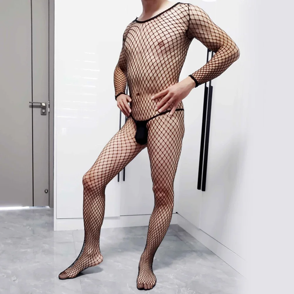 Mens Sexy Mesh Jumpsuit Open Crotch Body Stockings Bodysuit Conjoined Stockings Underwear Transparent Temptation Pantyhose
Mens Sexy Mesh Jumpsuit Open Crotch Body Stockings Bodysuit Conjoined Stockings Underwear Transparent Temptation Pantyhose