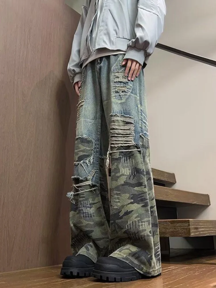 Мужские джинсы American Sle с камуфляжным принтом, модные, с дырками, в уличном стиле, осенне-зимние, прямые, широкие штанины
Мужские джинсы American Sle с камуфляжным принтом, модные, с дырками, в уличном стиле, осенне-зимние, прямые, широкие штанины