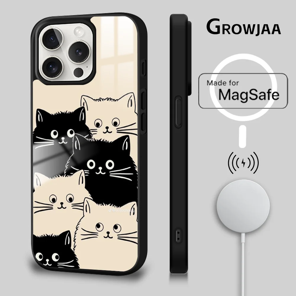 Cartoon Black and White Cat Phone Case For iPhone 15 14 13 12 11 Pro Max Plus Mini Mirror Magnetic Funda Cute Magsafe Phone Case
Cartoon Black and White Cat Phone Case For iPhone 15 14 13 12 11 Pro Max Plus Mini Mirror Magnetic Funda Cute Magsafe Phone Case