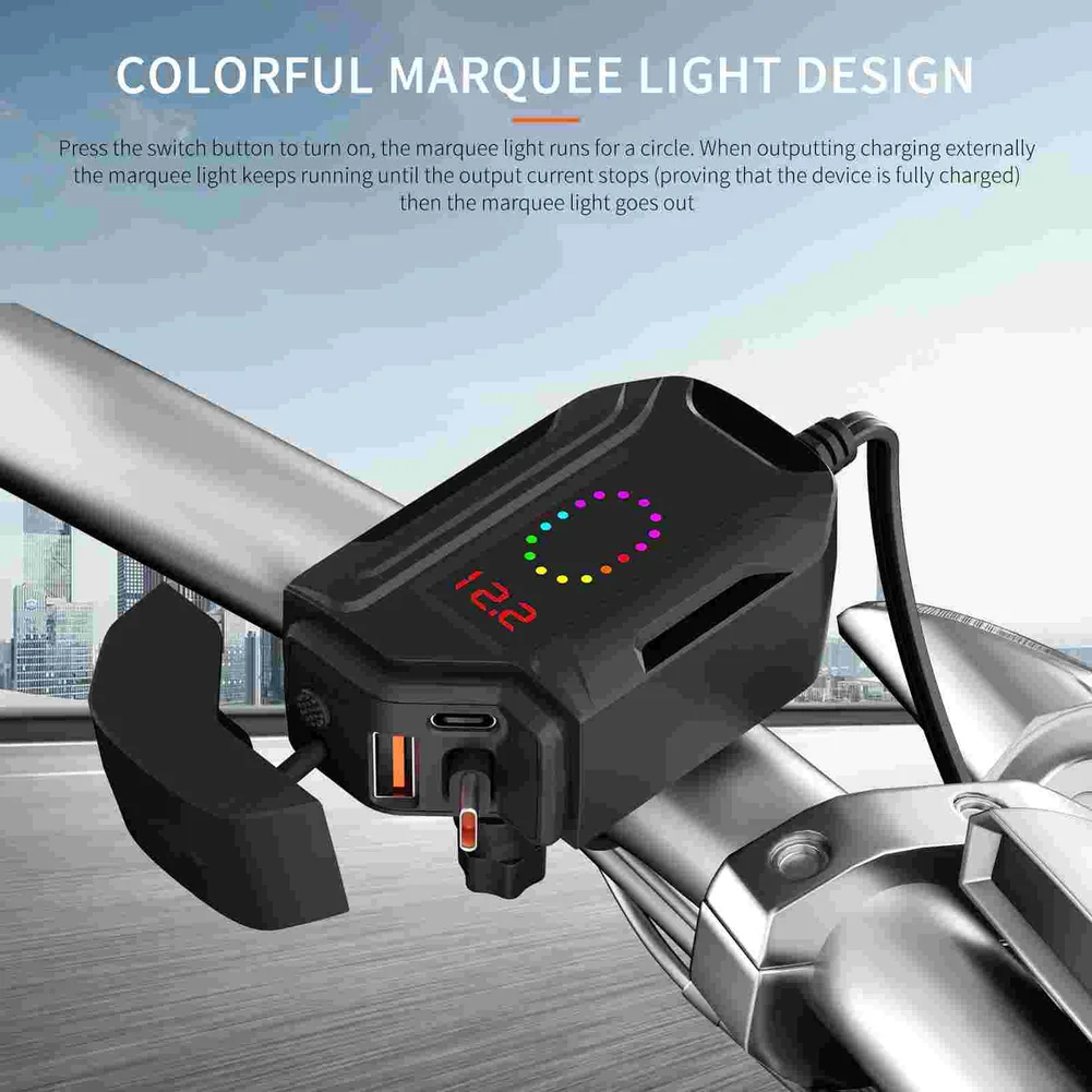 Fast Charging Motorcycle Phone Charger Handlebar Dual USB Socket Waterproof Power Supply Adapter With Switch Voltmeter Accessory
Fast Charging Motorcycle Phone Charger Handlebar Dual USB Socket Waterproof Power Supply Adapter With Switch Voltmeter Accessory