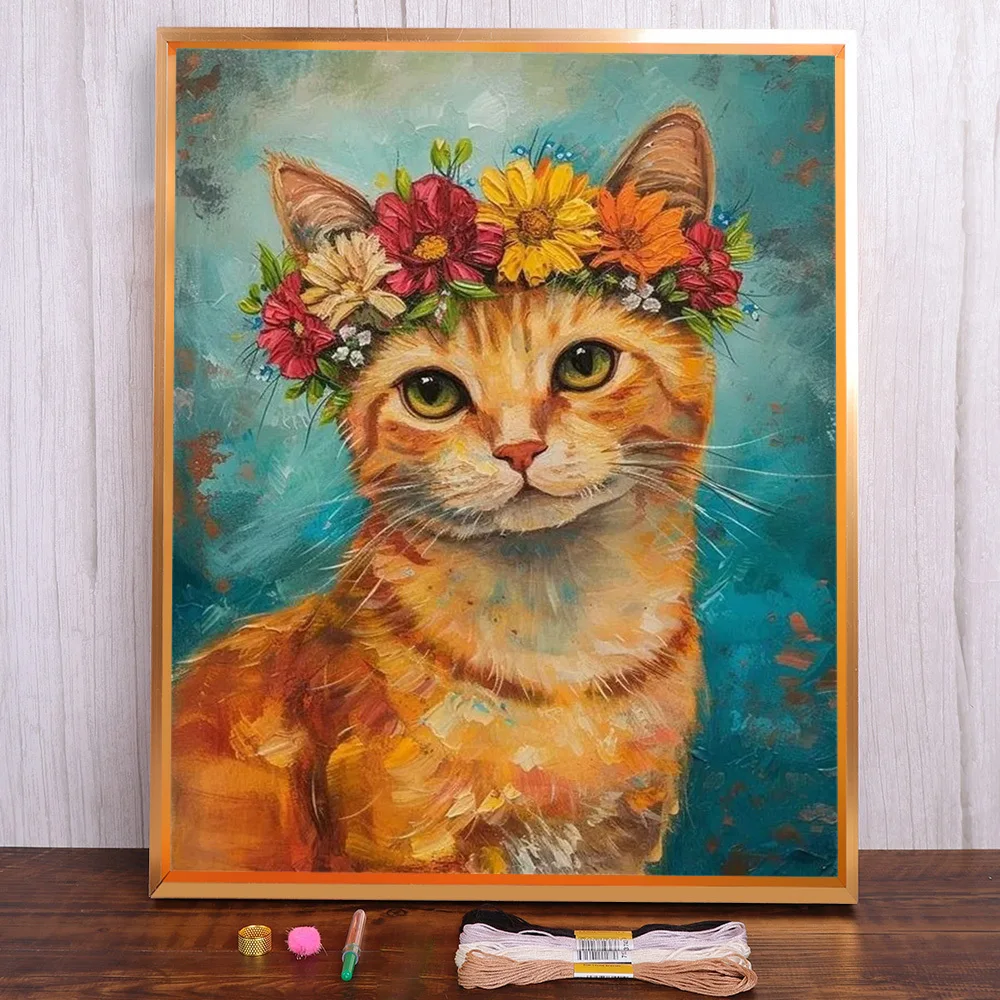 Flower Cat Printed 11CT Cross-Stitch DIY Embroidery Patterns DMC Threads Sewing Handicraft Knitting Painting Counted Floss Gift
Flower Cat Printed 11CT Cross-Stitch DIY Embroidery Patterns DMC Threads Sewing Handicraft Knitting Painting Counted Floss Gift