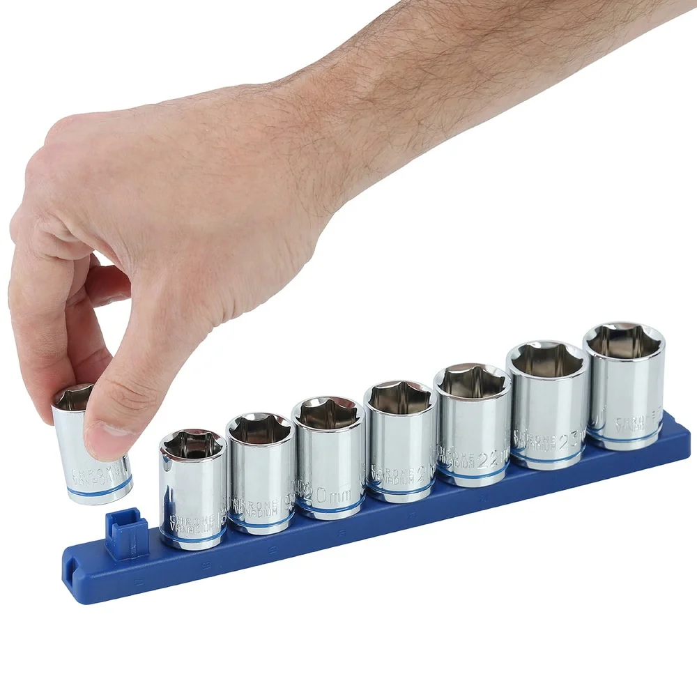 9 Piece Metric Socket Set 1/2 Inch Drive Chrome Vanadium Steel Durable Detachable Rail Color Coded Sizes Organized Home
9 Piece Metric Socket Set 1/2 Inch Drive Chrome Vanadium Steel Durable Detachable Rail Color Coded Sizes Organized Home