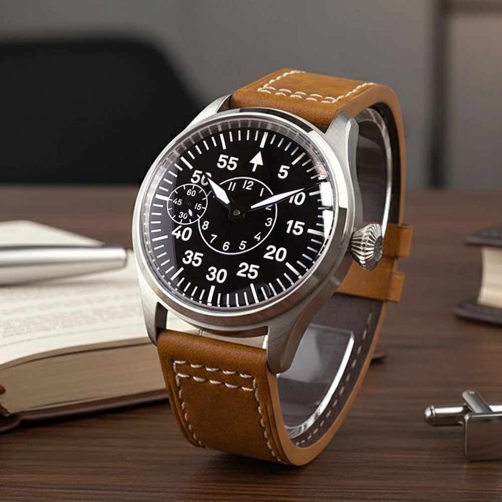 Tandorio 42mm Vintage Blue Black Green Dial ETA 6497 Mechanical Hand Wind Watch Men Sapphire Glass Pilot Style Clock Leather
Tandorio 42mm Vintage Blue Black Green Dial ETA 6497 Mechanical Hand Wind Watch Men Sapphire Glass Pilot Style Clock Leather