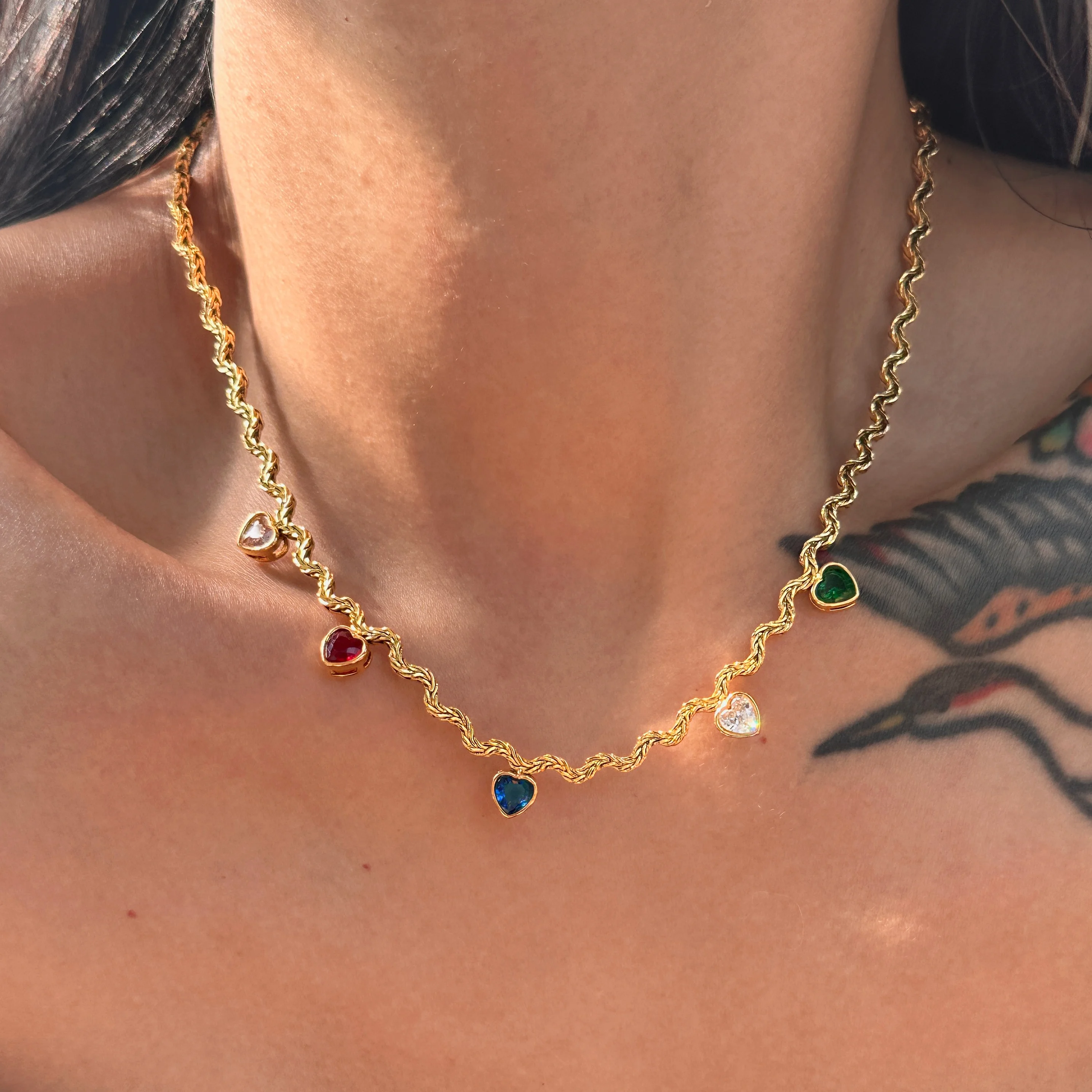DASEIN 2025 Summer New 18k Pvd Gold Plated Love Colorful Zircon Dangle Embossed Twist Necklace Stainless Steel Women Jewelry
DASEIN 2025 Summer New 18k Pvd Gold Plated Love Colorful Zircon Dangle Embossed Twist Necklace Stainless Steel Women Jewelry