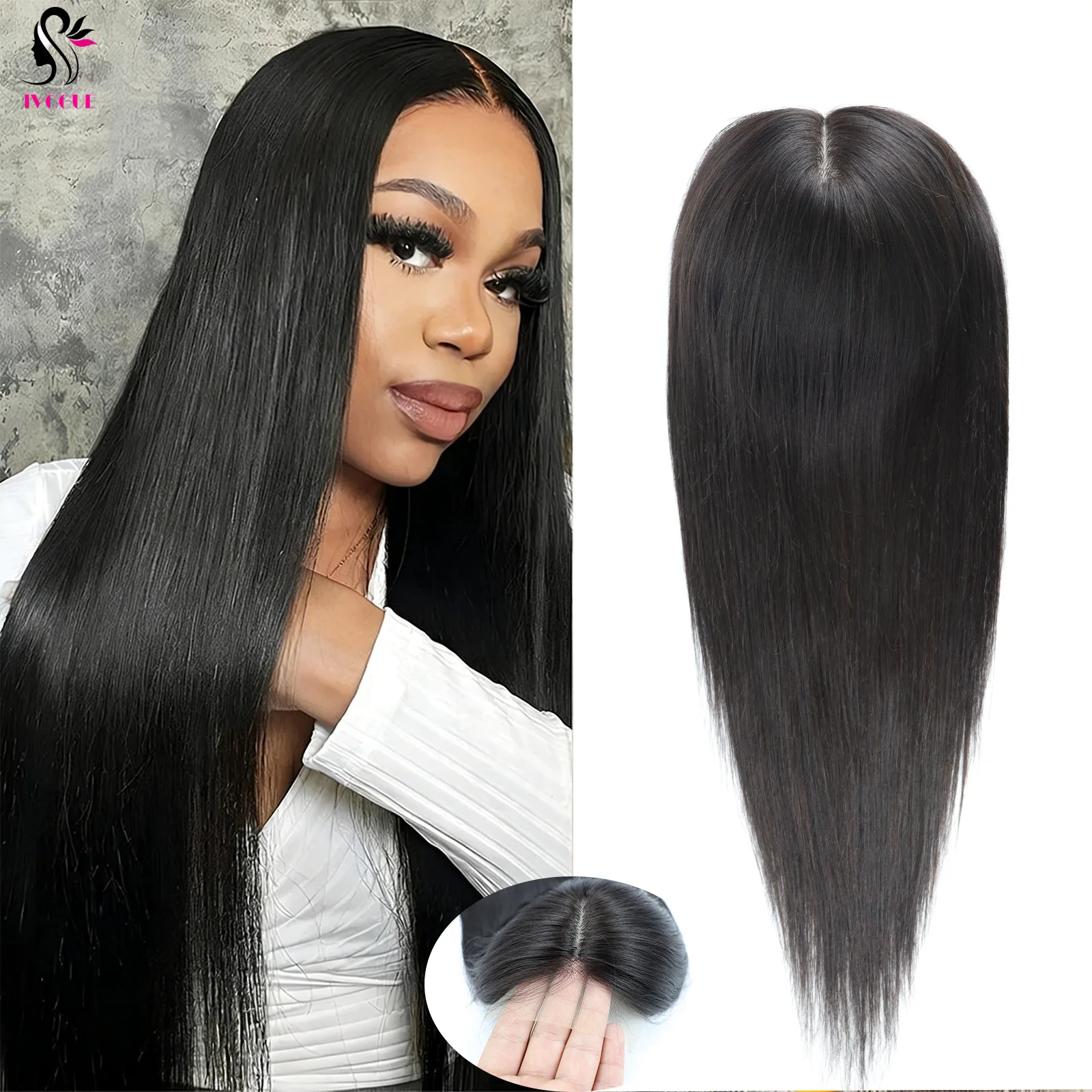 Women Toppers 8x8inch Silk Base Lace closure Natural Hairline 100% real Human Hair with Clip In Hair Extension #1b Natural Black
Women Toppers 8x8inch Silk Base Lace closure Natural Hairline 100% real Human Hair with Clip In Hair Extension #1b Natural Black