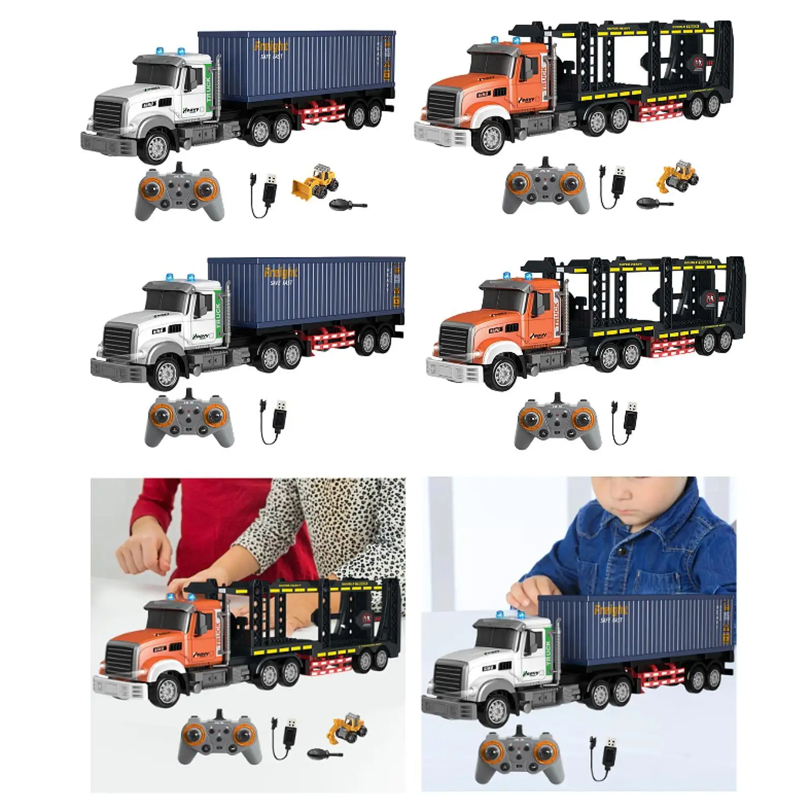 RC Semi Truck with Trailer Creativity Engineering Car Toy for Kids Boy Girls
RC Semi Truck with Trailer Creativity Engineering Car Toy for Kids Boy Girls