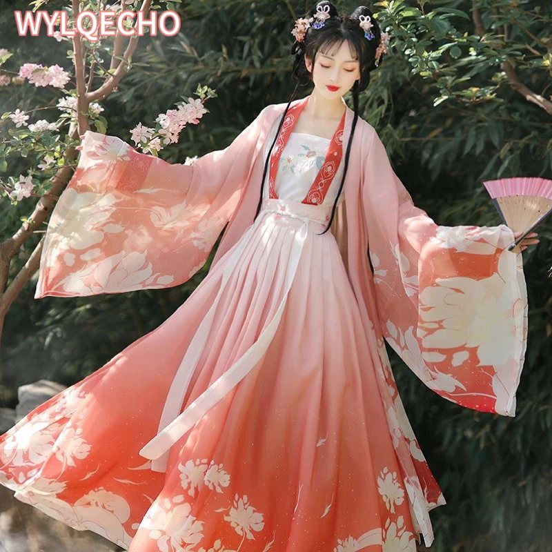 Зеленый красный летний костюм Hanfu, женское традиционное китайское старинное платье, восточная принцесса, элегантная танцевальная одежда династии тан
Зеленый красный летний костюм Hanfu, женское традиционное китайское старинное платье, восточная принцесса, элегантная танцевальная одежда династии тан