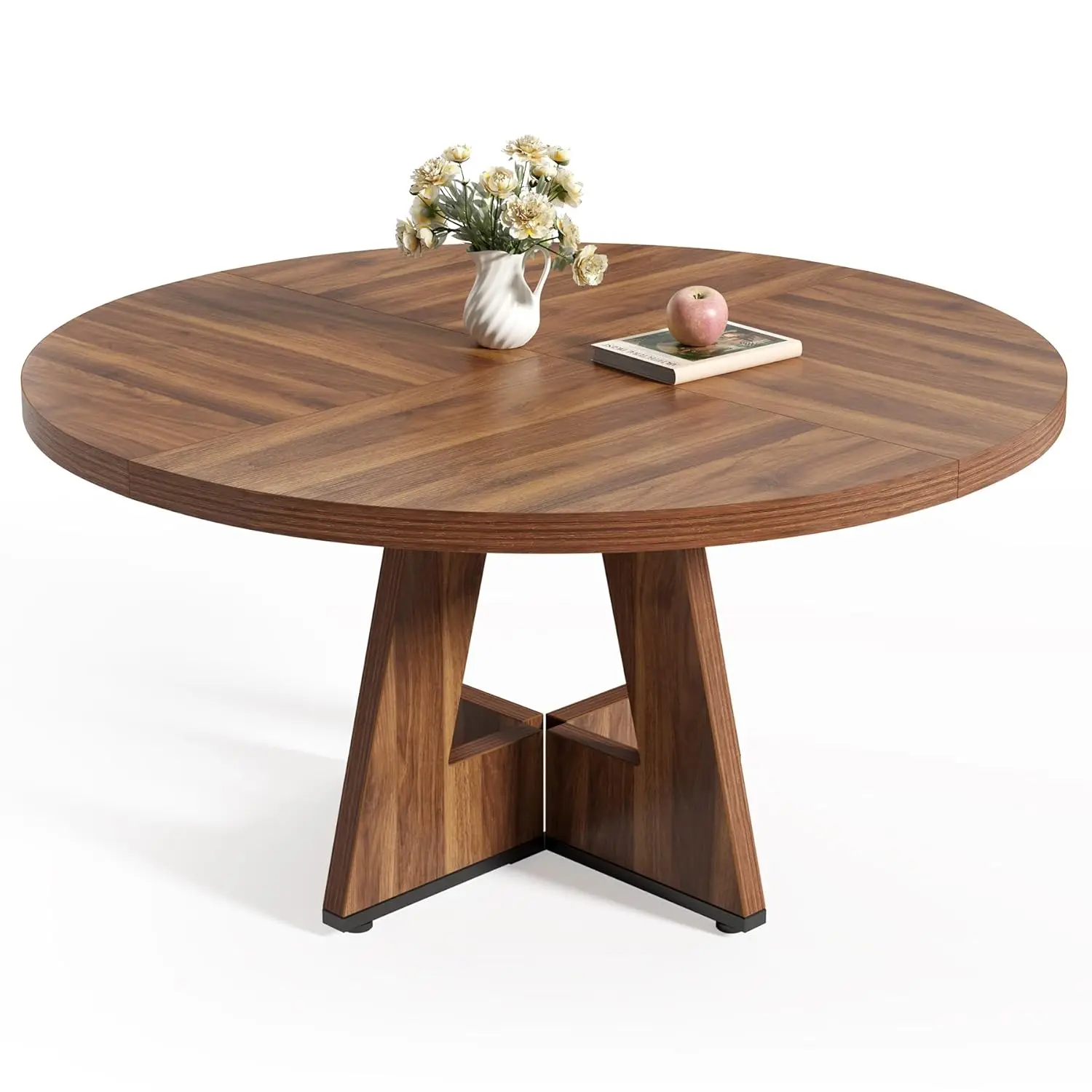 Round Dining Table for 4-6 People, 47 Inches Dining Room Table with Wooden Pedestal Base, Brown Dinner Tables,, Customized
Round Dining Table for 4-6 People, 47 Inches Dining Room Table with Wooden Pedestal Base, Brown Dinner Tables,, Customized