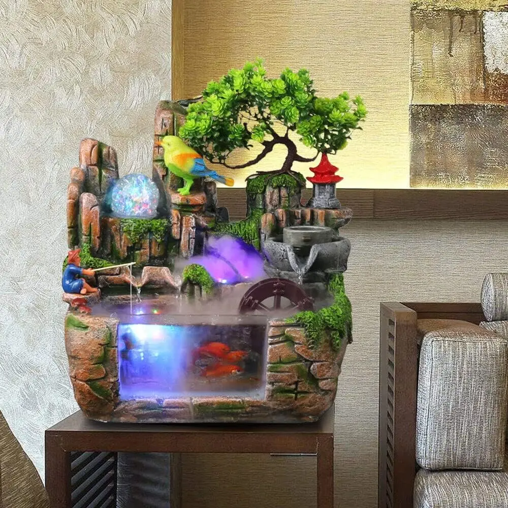 Mini Indoor Waterfall Rockery Tabletop Water Mist Fountain Stone Decor with LED Lights,Mountain Cascading Waterfalls Decoration
Mini Indoor Waterfall Rockery Tabletop Water Mist Fountain Stone Decor with LED Lights,Mountain Cascading Waterfalls Decoration