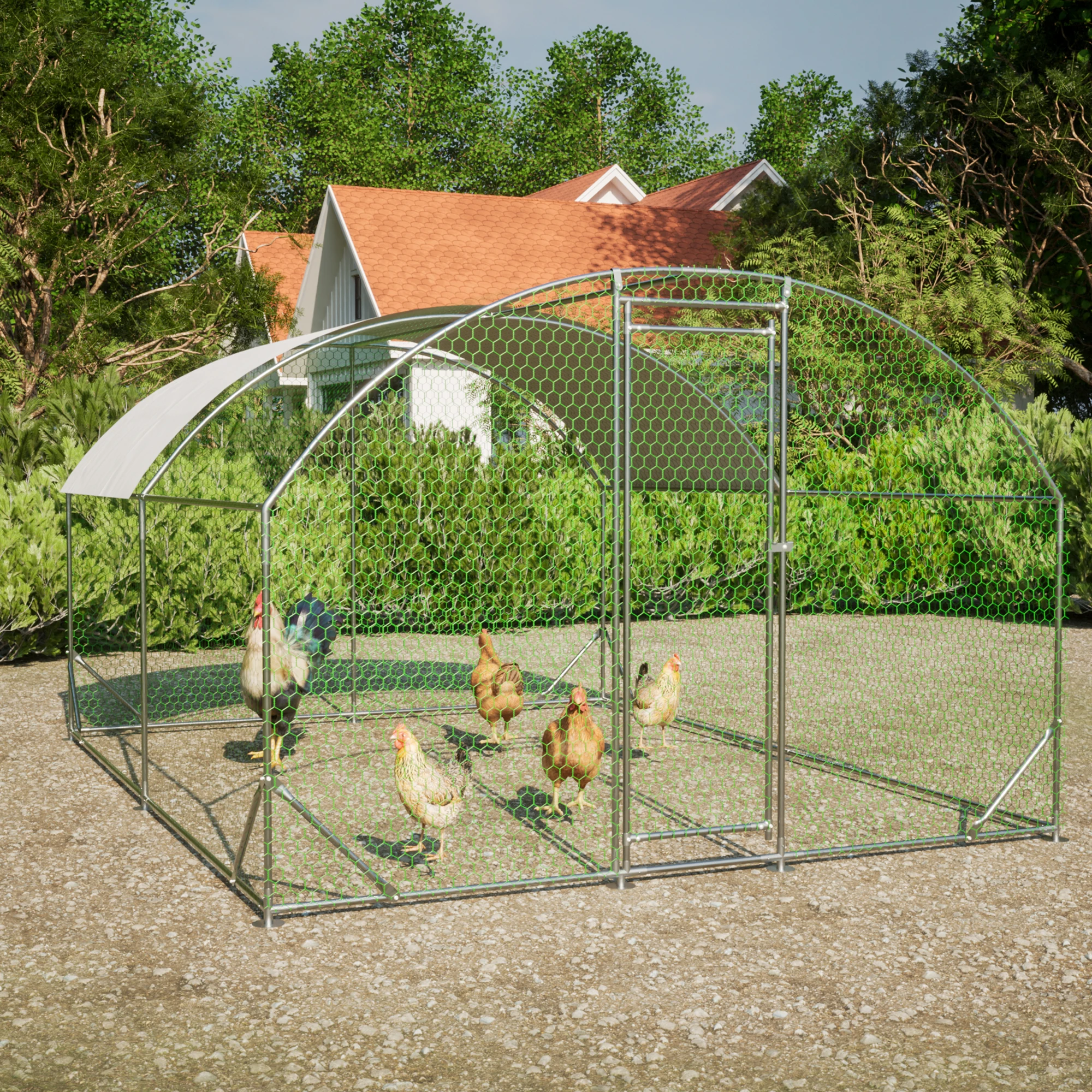 9.84' x 13.12' x 6.56' Large Chicken Coop Metal Chicken Run with Waterproof and Anti-UV Cover
9.84' x 13.12' x 6.56' Large Chicken Coop Metal Chicken Run with Waterproof and Anti-UV Cover