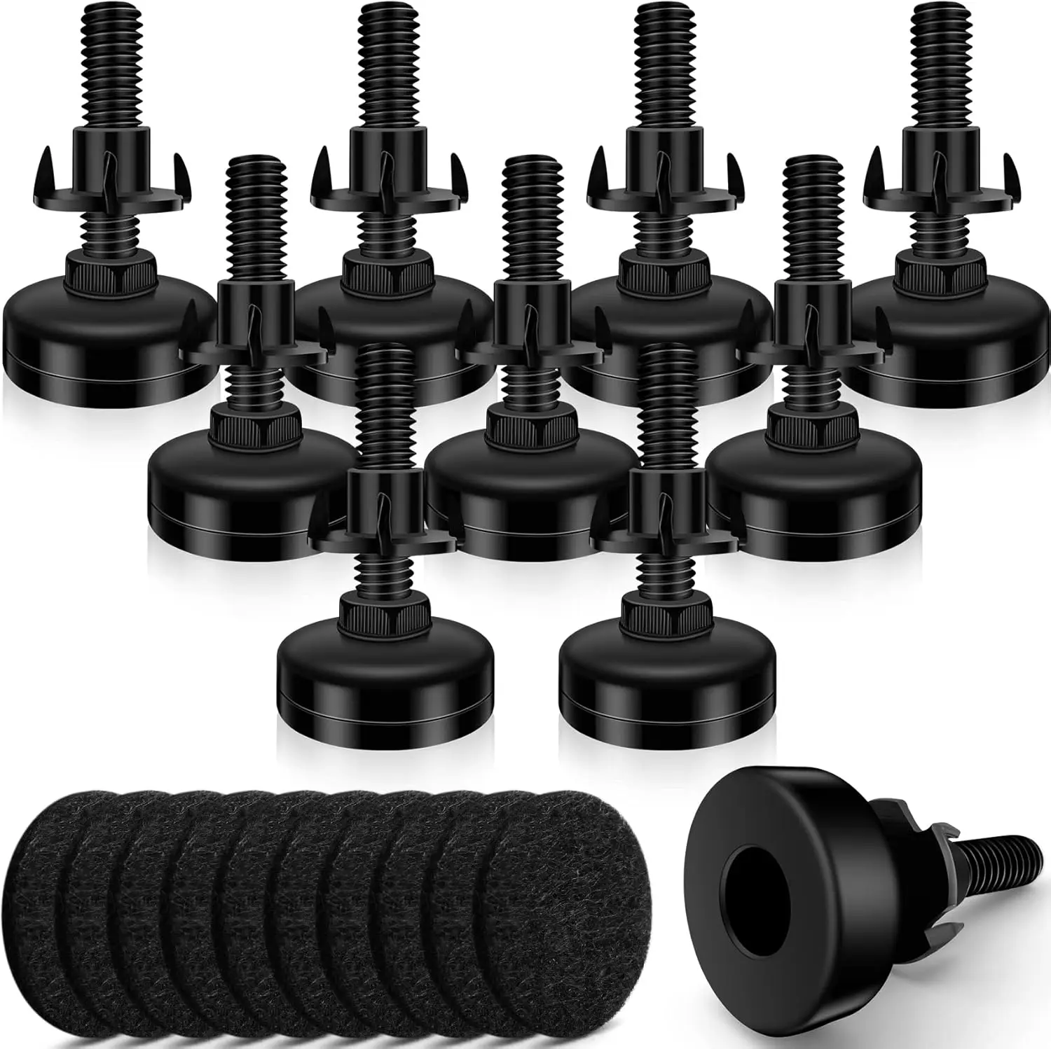 10 Pack Furniture Leveling Feet, Adjustable Leg Levelers for Cabinets, Tables, Chairs, Heavy Duty Height Adjuster with T-Nut Kit
10 Pack Furniture Leveling Feet, Adjustable Leg Levelers for Cabinets, Tables, Chairs, Heavy Duty Height Adjuster with T-Nut Kit