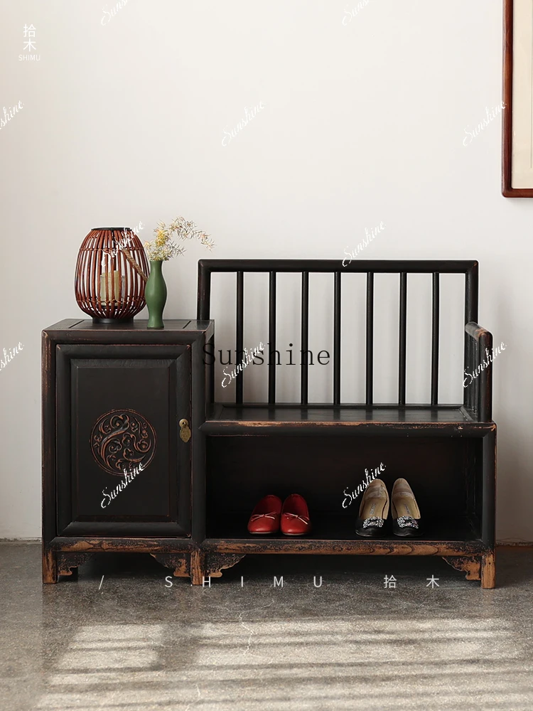 Shoe changing stool solid wood antique and old North Elm shoe cabinet FT
Shoe changing stool solid wood antique and old North Elm shoe cabinet FT