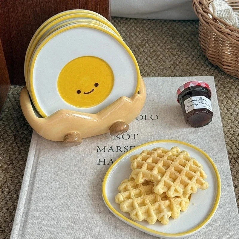 Cute Creative Ceramic Egg Shaped Snack Plates With Holder Food Grade Small Dish For Fruit Dessert Side Dishes Home Tableware
Cute Creative Ceramic Egg Shaped Snack Plates With Holder Food Grade Small Dish For Fruit Dessert Side Dishes Home Tableware