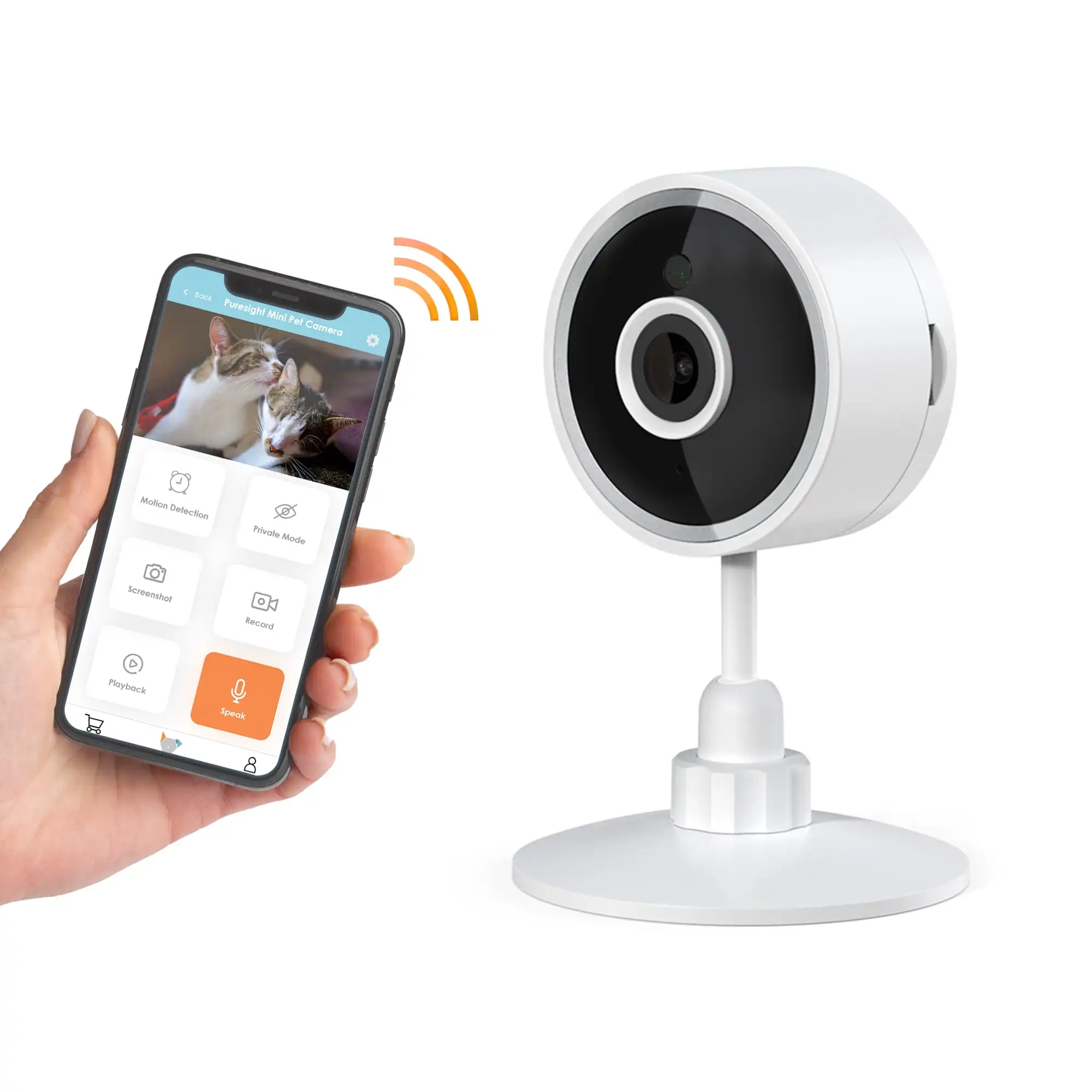 Мини Wi-Fi HD камера для домашних животных Instachew PurrSight, комнатная камера безопасности с приложением для кошек и собак
Мини Wi-Fi HD камера для домашних животных Instachew PurrSight, комнатная камера безопасности с приложением для кошек и собак