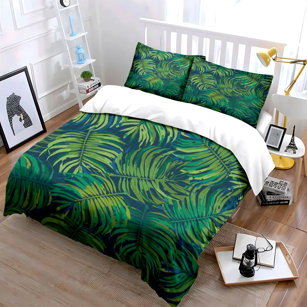 Tropical Green Leaf Pattern Bedding Set for Kids Luxury Gift 3pcs Digital Print Comforter Set Soft Comfortable Breathable
Tropical Green Leaf Pattern Bedding Set for Kids Luxury Gift 3pcs Digital Print Comforter Set Soft Comfortable Breathable