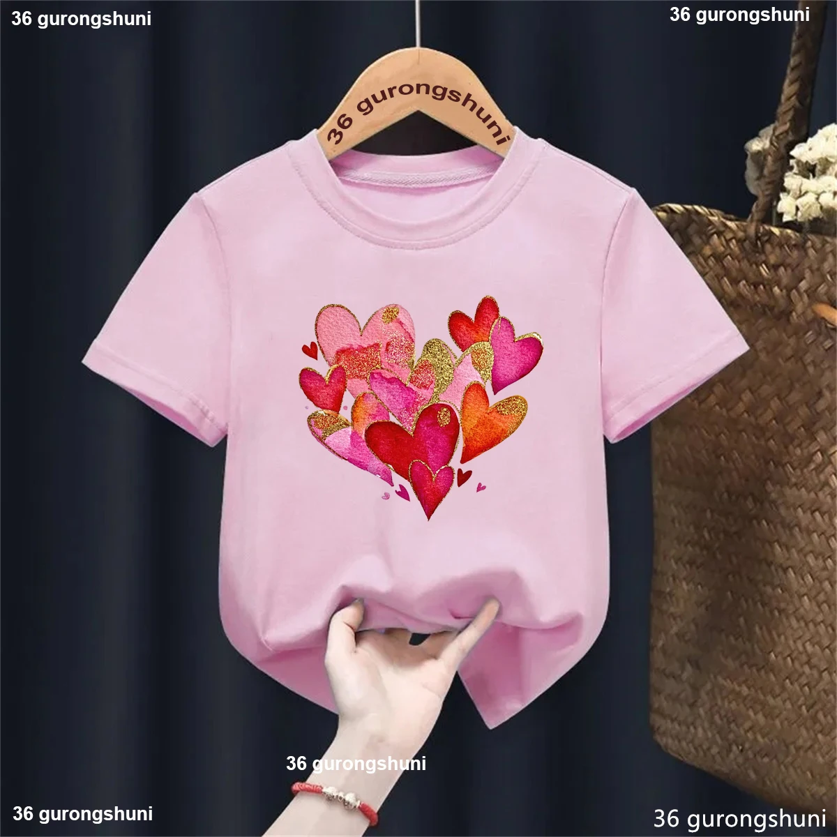 Valentine'S Day Party Tshirt , With Vibrant Large Heart-Shaped Cutouts And Multi Colored Heart-Shaped Prints T-Shirt Girls Tops
Valentine'S Day Party Tshirt , With Vibrant Large Heart-Shaped Cutouts And Multi Colored Heart-Shaped Prints T-Shirt Girls Tops