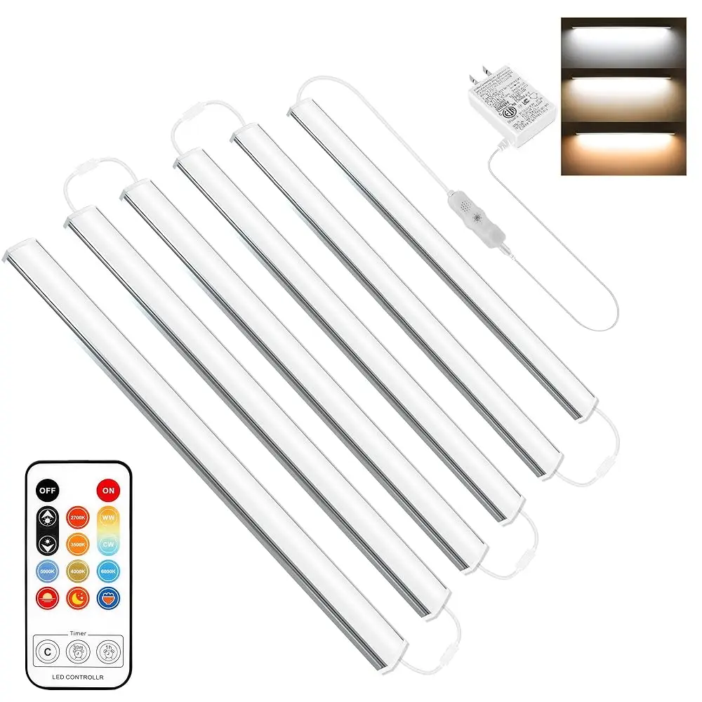 Under Cabinet Lights Plug In, 6 Pcs 12 H Under Cabinet Lighting, 3 Color Temperatures Closet Lights For Kitchen, Dimmable Under
Under Cabinet Lights Plug In, 6 Pcs 12 H Under Cabinet Lighting, 3 Color Temperatures Closet Lights For Kitchen, Dimmable Under
