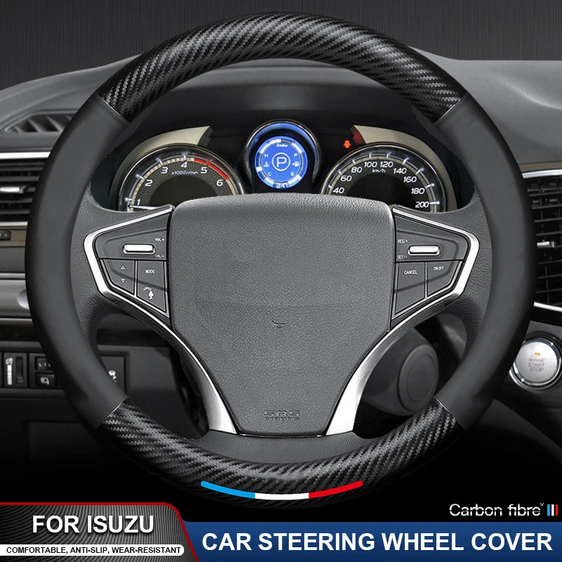 Anti-Slip Leather Carbon Fiber Car Steering Wheel Cover For ISUZU MU-X D-MAX V-CROSS TAGA T17 T28 T30 RuiMai LingTuo Accessories
Anti-Slip Leather Carbon Fiber Car Steering Wheel Cover For ISUZU MU-X D-MAX V-CROSS TAGA T17 T28 T30 RuiMai LingTuo Accessories