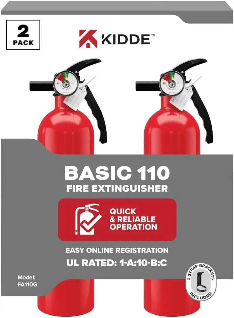 2-Pack Multi-Purpose Fire Extinguisher for Home, Office, Dorm & Residential Use, 1A10BC Rating
2-Pack Multi-Purpose Fire Extinguisher for Home, Office, Dorm & Residential Use, 1A10BC Rating