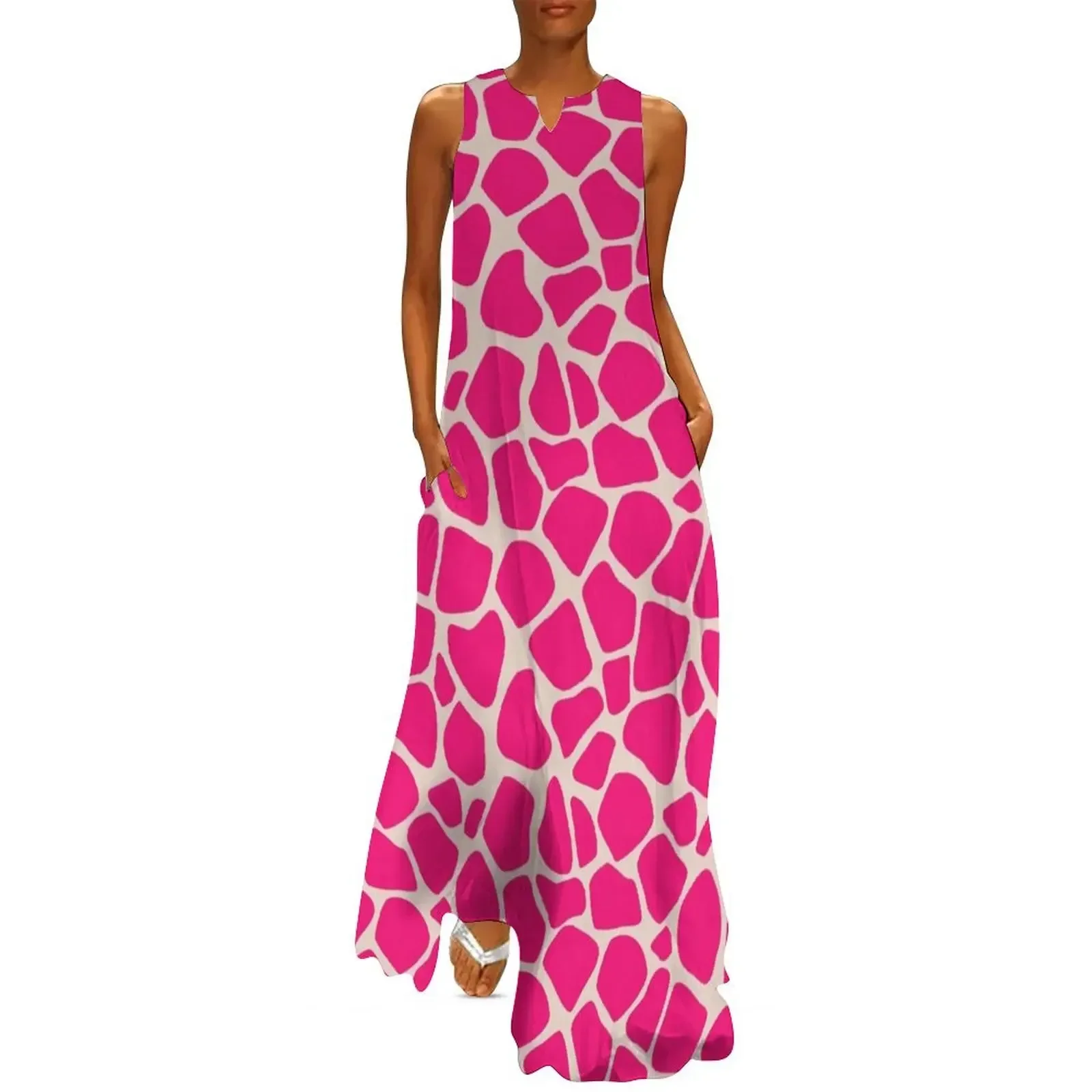 Pink Giraffe Print Long Dress Woman clothes long dress women summer prom dresses 2025 Women's long dress 
Pink Giraffe Print Long Dress Woman clothes long dress women summer prom dresses 2025 Women's long dress