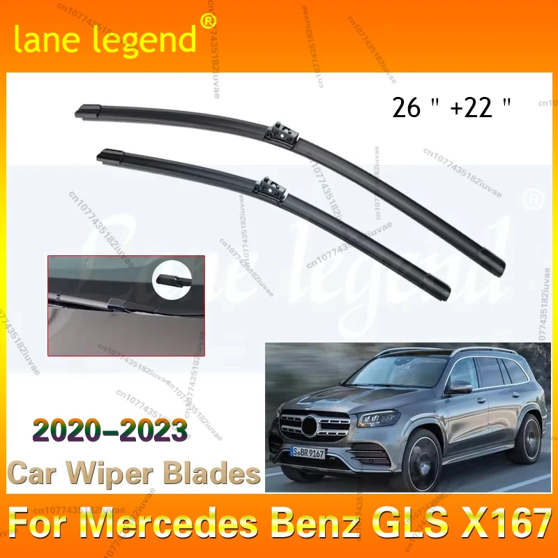 For Mercedes Benz GLS X167 2020 2021 2022 2023 Front Window Wiper Blades Set Cleaning Brushes Cutter Car Replacement Accessories
For Mercedes Benz GLS X167 2020 2021 2022 2023 Front Window Wiper Blades Set Cleaning Brushes Cutter Car Replacement Accessories