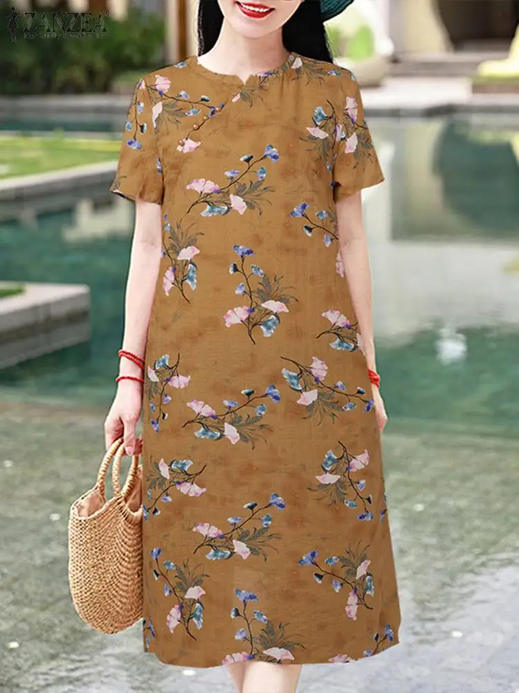 ZANZEA Bohemain Printed Dresses Women Summer Dress Vintage Short Sleeve Floral Sundress Robe Femme Casual Baggy Work Vestidos
ZANZEA Bohemain Printed Dresses Women Summer Dress Vintage Short Sleeve Floral Sundress Robe Femme Casual Baggy Work Vestidos