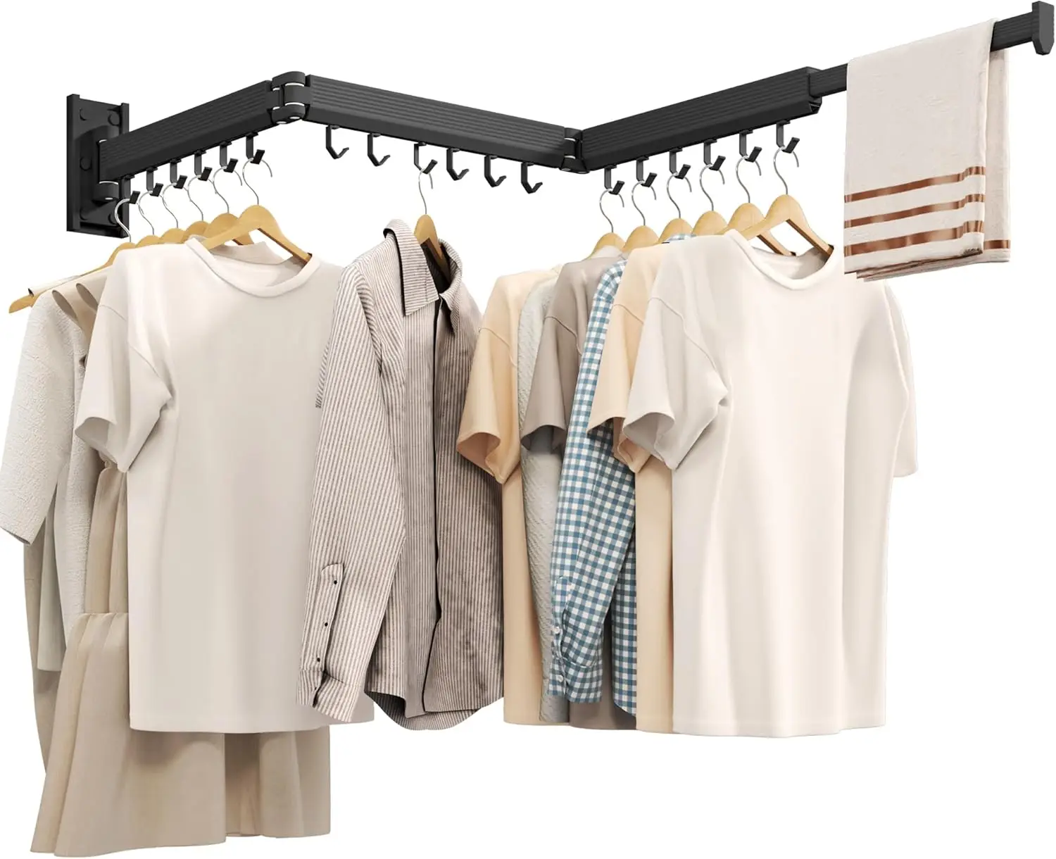 Wall Mounted Collapsible Laundry Drying Rack, Retractable Foldable for Hanging Clothes
Wall Mounted Collapsible Laundry Drying Rack, Retractable Foldable for Hanging Clothes