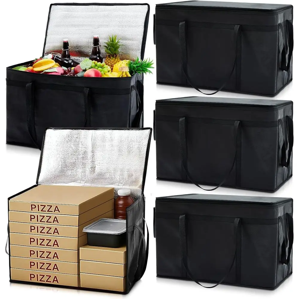 Extra-Large Insulated Delivery Bags for Hot Pizza, Groceries, and Travel - Reusable and Durable Tote (Black)
Extra-Large Insulated Delivery Bags for Hot Pizza, Groceries, and Travel - Reusable and Durable Tote (Black)