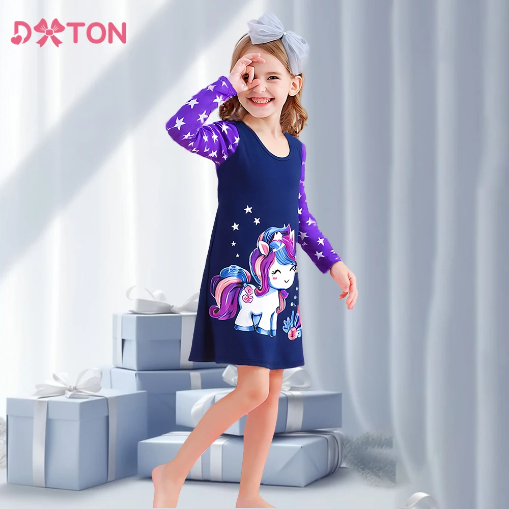 DXTON Winter Children Clothes Cotton Girls Straight Dress Star Print Long Sleeve Toddler Casual Dress Unicorn Kids School Dress
DXTON Winter Children Clothes Cotton Girls Straight Dress Star Print Long Sleeve Toddler Casual Dress Unicorn Kids School Dress