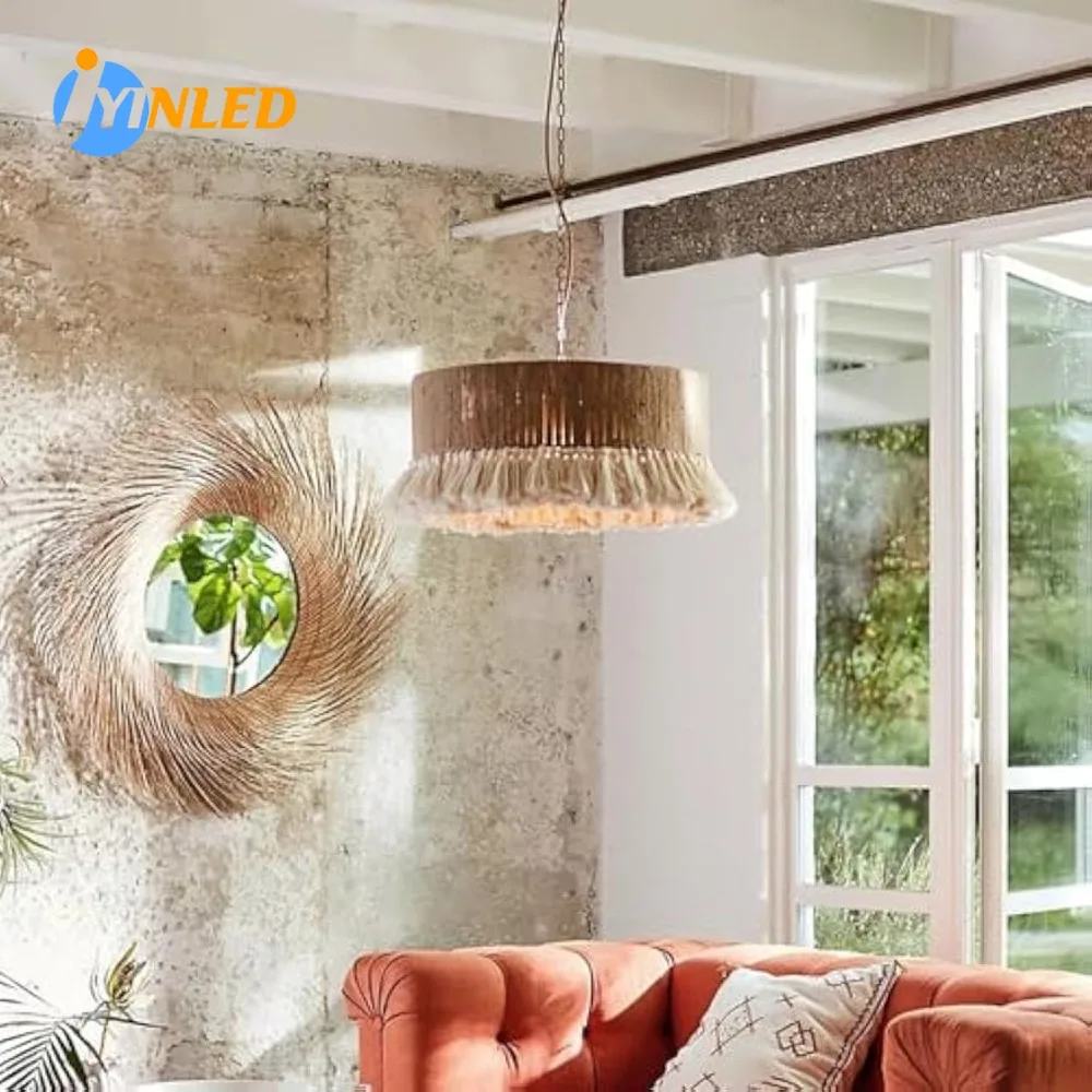 Vintage Hemp Rope Pendant Light Creative Silent Wind Hand Knitted Hanging Lights Straw Hat Tassel Ceiling Lamp Hand-woven Lamps
Vintage Hemp Rope Pendant Light Creative Silent Wind Hand Knitted Hanging Lights Straw Hat Tassel Ceiling Lamp Hand-woven Lamps